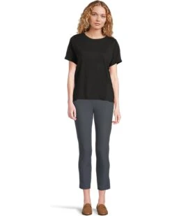 Eileen Fisher Crew Neck Short Sleeve Tee | Shirts & Tops -Eileen Fisher Sales Store 61DXxMmoERL. AC SR736920
