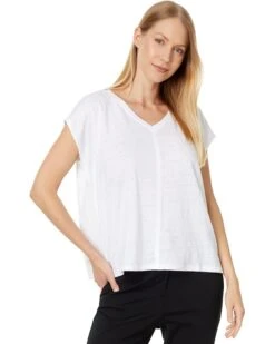 Eileen Fisher V-neck Square Tee | Shirts & Tops -Eileen Fisher Sales Store 61UTJZGx78L. AC SR736920