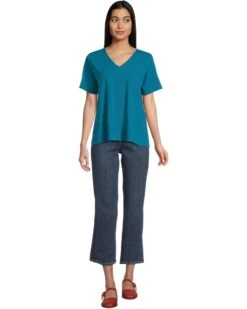 Eileen Fisher V-Neck Short Sleeve Tee | Shirts & Tops -Eileen Fisher Sales Store 61YM4zz6oUL. AC SR736920