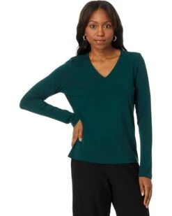 Eileen Fisher V-Neck Top With Long Sleeve | Shirts & Tops -Eileen Fisher Sales Store 61tLZ95MR0L. AC SR736920