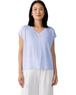 Eileen Fisher V-Neck Square Tee | Shirts & Tops -Eileen Fisher Sales Store 717KwBe022L. AC SR736920