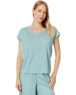 Eileen Fisher V-Neck Square Tee | Shirts & Tops -Eileen Fisher Sales Store 718Cnh1fvML. AC SR736920