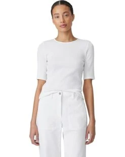 Eileen Fisher Crew Neck Elbow Sleeve Tee | Shirts & Tops -Eileen Fisher Sales Store 71Hy812VyIL. AC SR736920