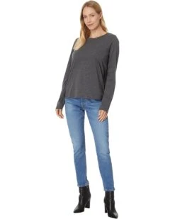 Eileen Fisher Round Neck Long Sleeve Tee | Shirts & Tops -Eileen Fisher Sales Store 71Ste2dwCL. AC SR736920