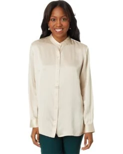 Eileen Fisher Mandarin Collar Shirt | Shirts & Tops