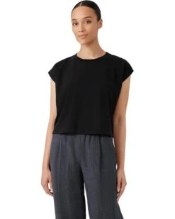 Eileen Fisher Crew Neck Cropped Shell | Shirts & Tops