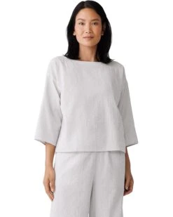 Eileen Fisher Bateau Neck Box Top | Shirts & Tops -Eileen Fisher Sales Store 81rMDts3EHL. AC SR736920